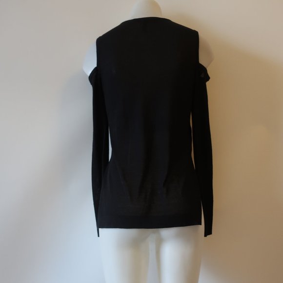 BCBGMAXAZRIA BLACK COLD SHOULDER SWEATER XXS * - Picture 5 of 9